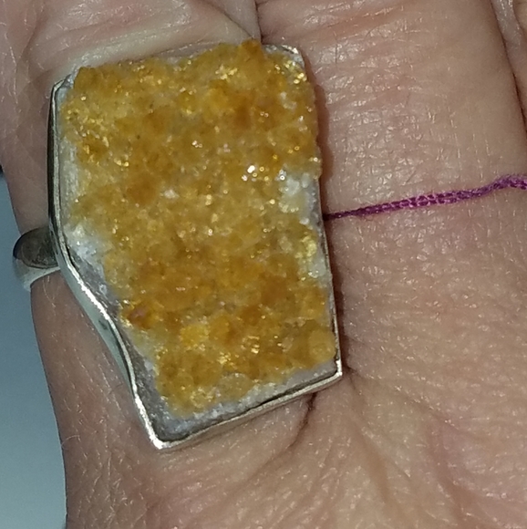 Big natural cut Citrine Ring size 9 - Picture 1 of 7